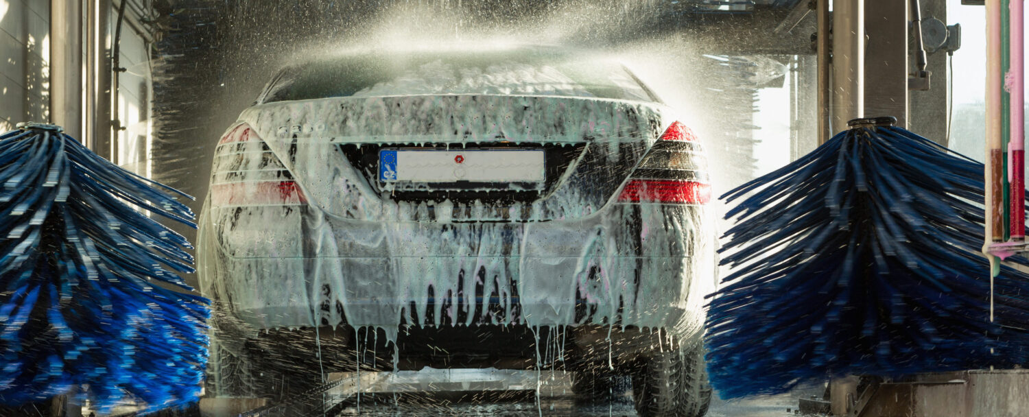 car going through car wash